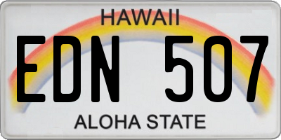 HI license plate EDN507