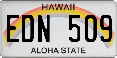 HI license plate EDN509