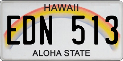HI license plate EDN513