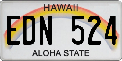 HI license plate EDN524