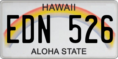 HI license plate EDN526