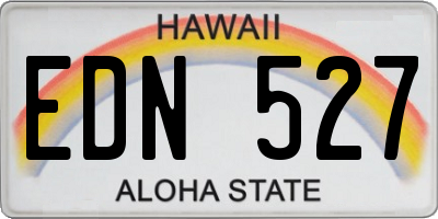 HI license plate EDN527