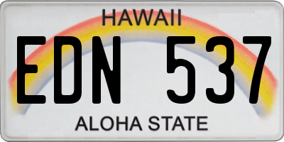 HI license plate EDN537