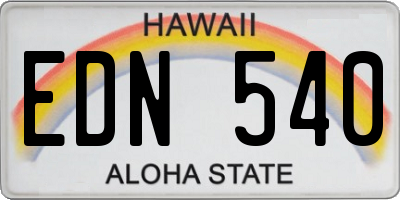 HI license plate EDN540