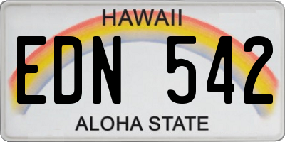 HI license plate EDN542