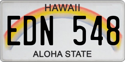 HI license plate EDN548