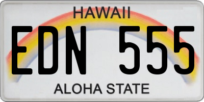 HI license plate EDN555