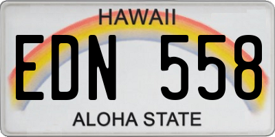 HI license plate EDN558