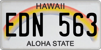HI license plate EDN563