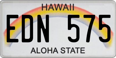 HI license plate EDN575