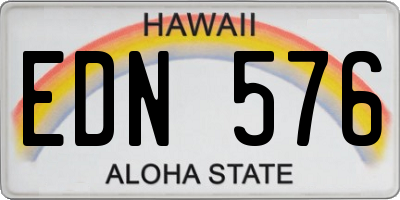 HI license plate EDN576