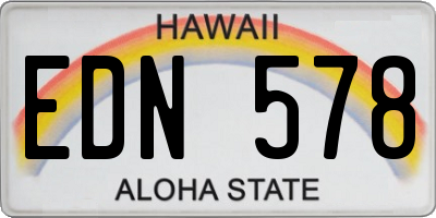 HI license plate EDN578