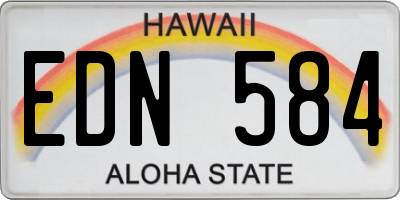 HI license plate EDN584