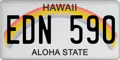 HI license plate EDN590
