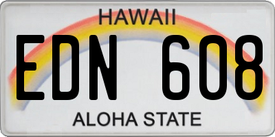 HI license plate EDN608