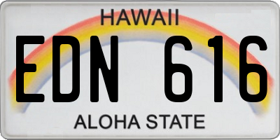 HI license plate EDN616