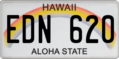 HI license plate EDN620