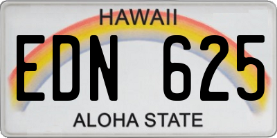HI license plate EDN625