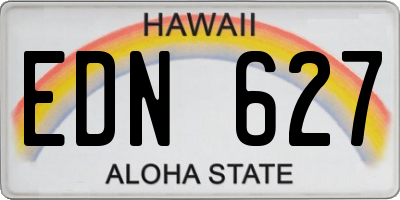 HI license plate EDN627