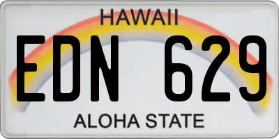 HI license plate EDN629