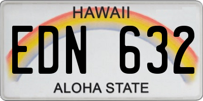 HI license plate EDN632