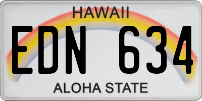 HI license plate EDN634