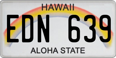 HI license plate EDN639