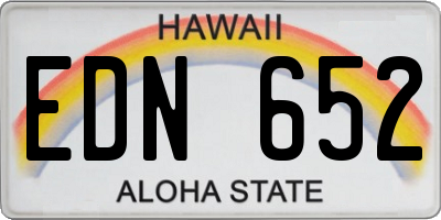 HI license plate EDN652