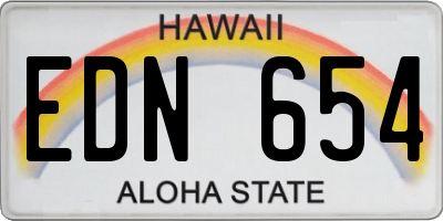 HI license plate EDN654