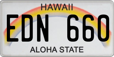 HI license plate EDN660