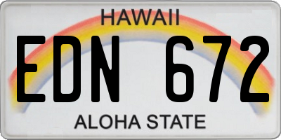 HI license plate EDN672