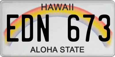 HI license plate EDN673