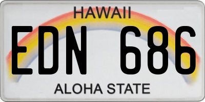 HI license plate EDN686