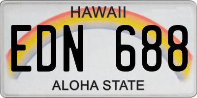 HI license plate EDN688