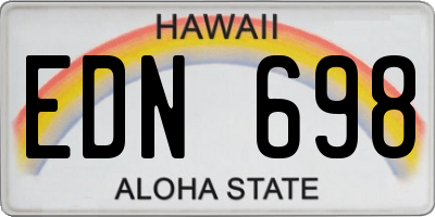 HI license plate EDN698
