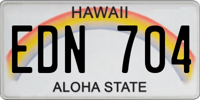 HI license plate EDN704