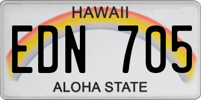 HI license plate EDN705