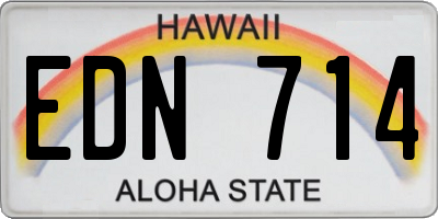 HI license plate EDN714