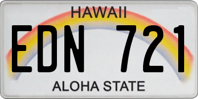 HI license plate EDN721
