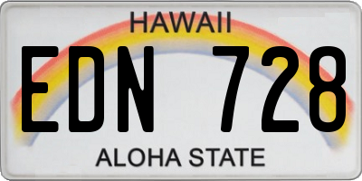 HI license plate EDN728