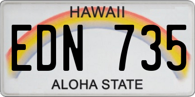 HI license plate EDN735