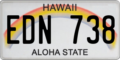 HI license plate EDN738
