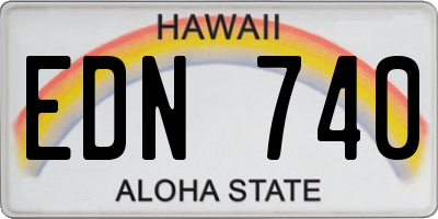 HI license plate EDN740