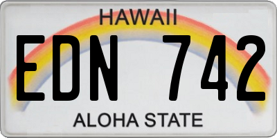 HI license plate EDN742