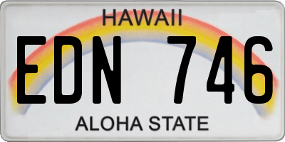 HI license plate EDN746