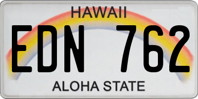 HI license plate EDN762