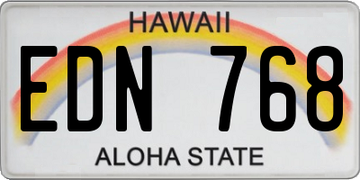 HI license plate EDN768