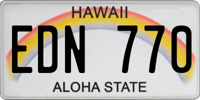 HI license plate EDN770