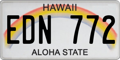 HI license plate EDN772