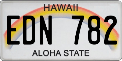 HI license plate EDN782